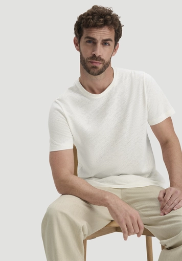 Regular T-shirt made of linen and organic cotton - 4