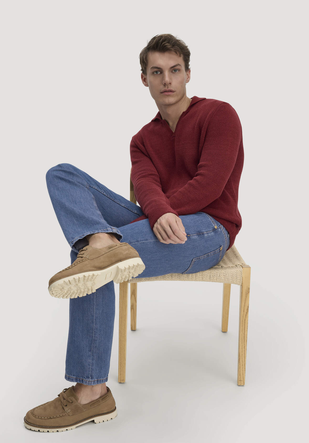 hessnatur Herren Bootsschuh aus chromfrei gegerbtem Nubuk-Leder - braun Größe 44