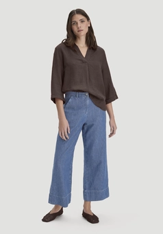 ENNELIE wide-leg culotte jeans made from organic cotton with TENCEL™ Lyocell and linen