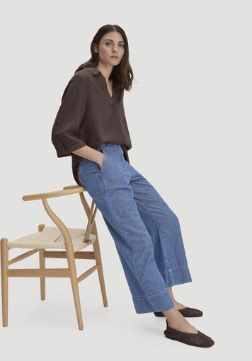 Jeans ENNELIE Culotte Wide Leg aus Bio-Baumwolle mit TENCEL™ Lyocell und Leinen - 3