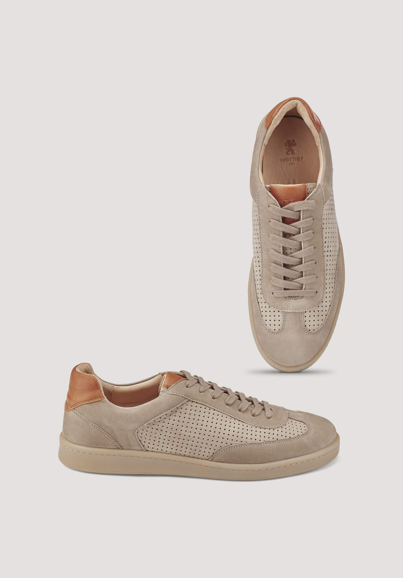 hessnatur Herren Sneaker aus Nappa- und Nubukleder - braun Größe 45