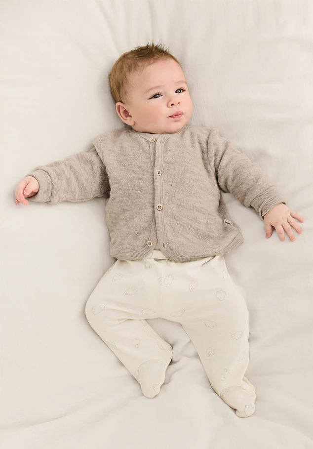 Wool terry jacket made from pure organic merino wool