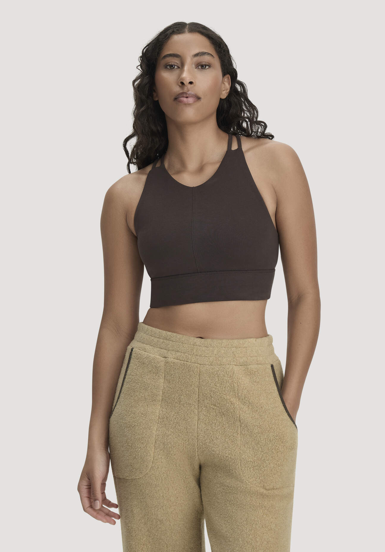hessnatur Loungewear Bustier ACTIVE COMFORT aus Bio-Baumwolle - braun Grösse40