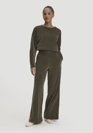 Cord stretch wide leg ACTIVE LIGHT trousers made from pure organic cotton - 0