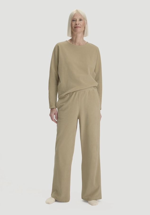 Cord stretch wide leg ACTIVE LIGHT trousers made from pure organic cotton