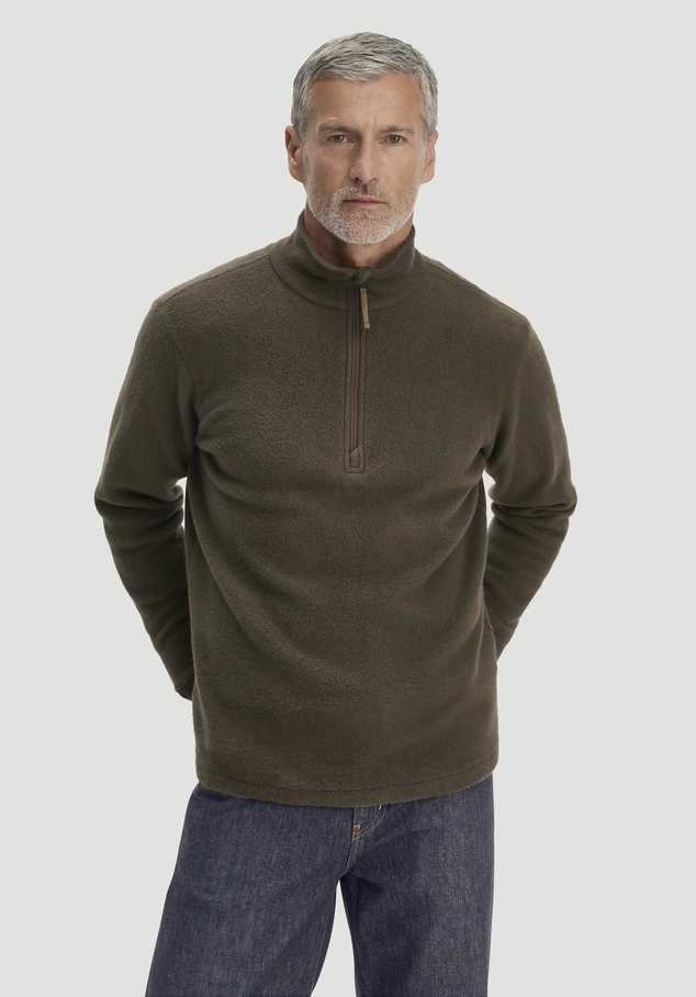 Fleece Troyer Relaxed made of pure organic cotton