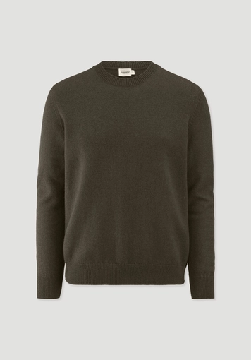 Regular-size knitted pullover made from organic merino wool and organic cotton Regular-size knitted pullover made from organic merino wool and organic cotton