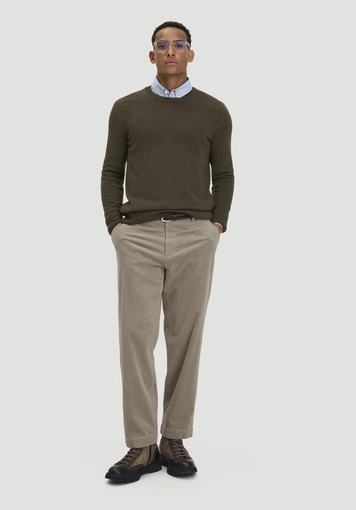Regular knit sweater made of organic merino wool with organic cotton - 1