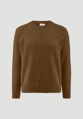 Regular-size knitted pullover made from organic merino wool and organic cotton Regular-size knitted pullover made from organic merino wool and organic cotton