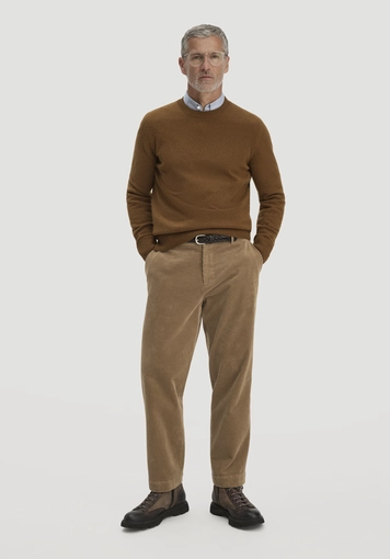 Regular knit sweater made of organic merino wool with organic cotton - 1