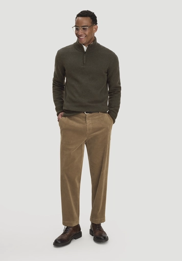 Knitted Troyer Regular made of organic merino wool with organic cotton - 1