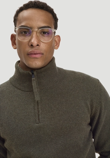 Knitted Troyer Regular made of organic merino wool with organic cotton - 3