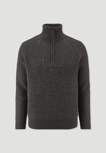 Knitted Troyer Regular made of yak and virgin wool - 4