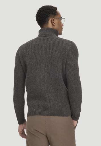 Knitted Troyer Regular made of yak and virgin wool - 2