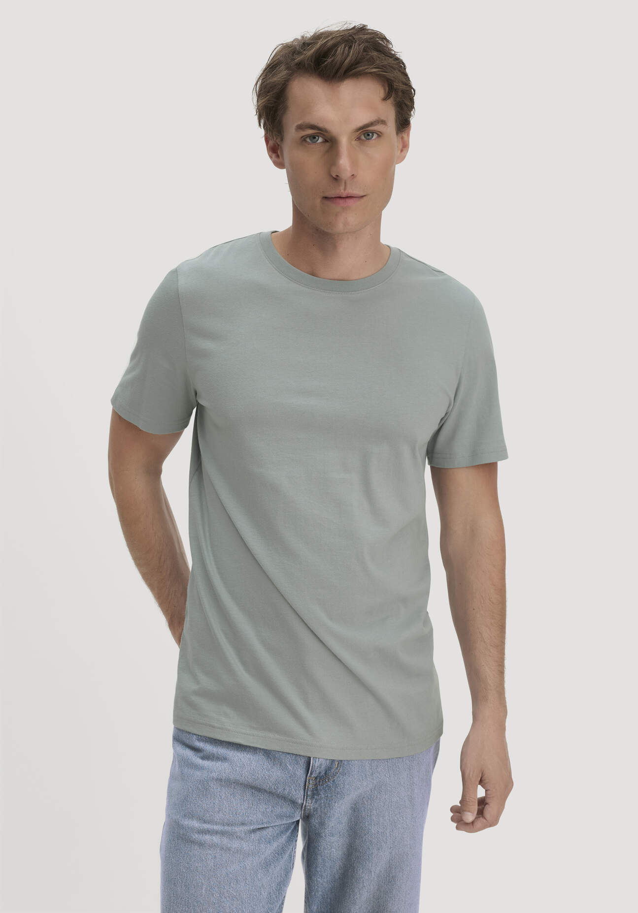 hessnatur Herren T-Shirt Regular aus Regenerative Organic Cotton (ROC) - blau Grösse48