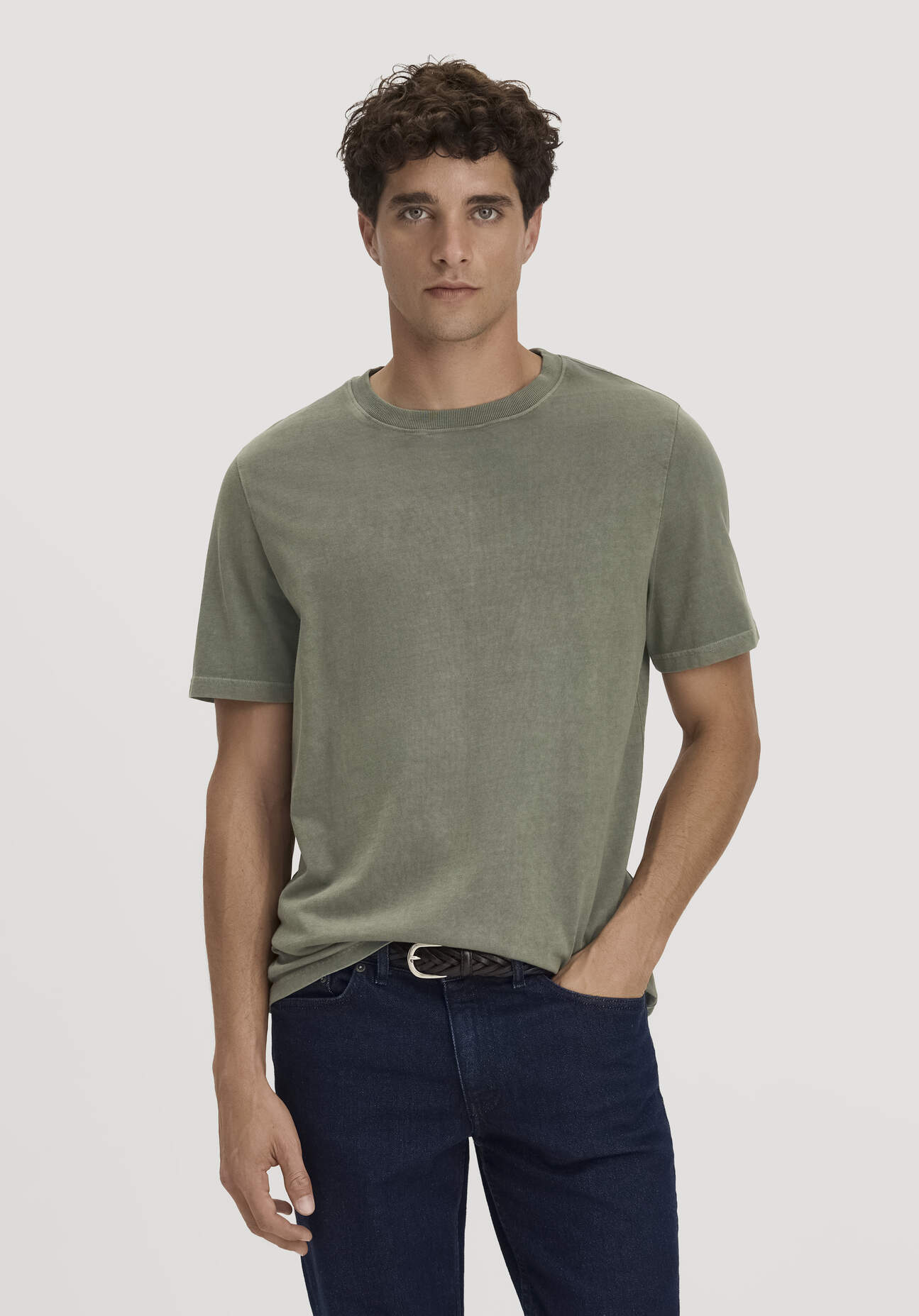 hessnatur Herren Heavy Jersey Shirt Relaxed aus Bio-Baumwolle - grün Grösse48
