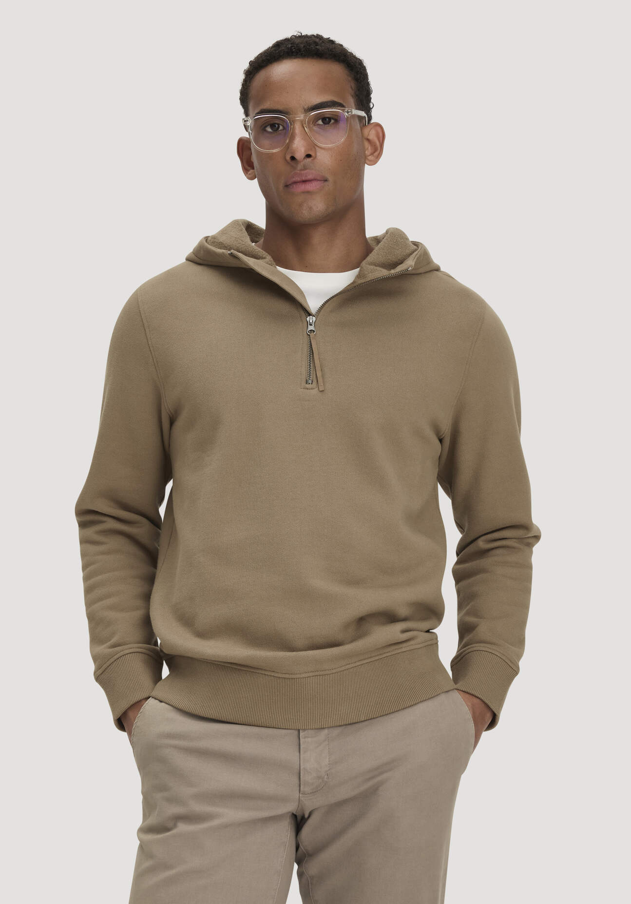 hessnatur Herren Sweat Hoodie Regular aus Bio-Baumwolle mit recycelter Baumwolle - braun - Größe XXL