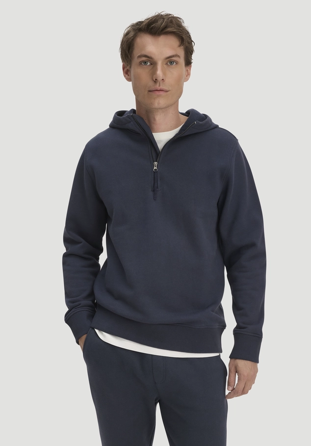 Regular size sweat hoodie made from organic cotton with recycled cotton