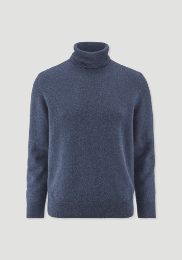 Regular size roll-neck sweater made from organic merino wool and organic cotton - 5