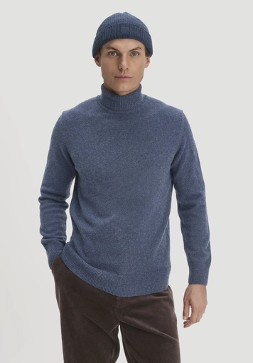 Rollkragen-Pullover Regular aus Bio-Merinowolle und Bio-Baumwolle - 0