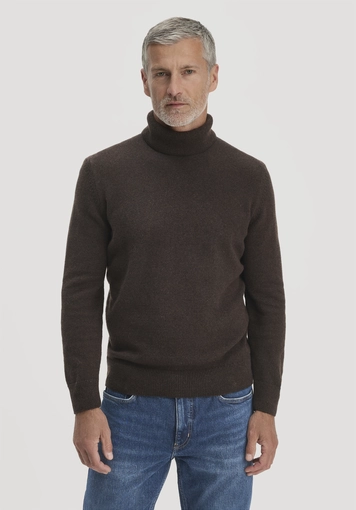 Rollkragen-Pullover Regular aus Bio-Merinowolle und Bio-Baumwolle - 0