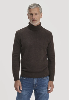 Rollkragen-Pullover Regular aus Bio-Merinowolle und Bio-Baumwolle