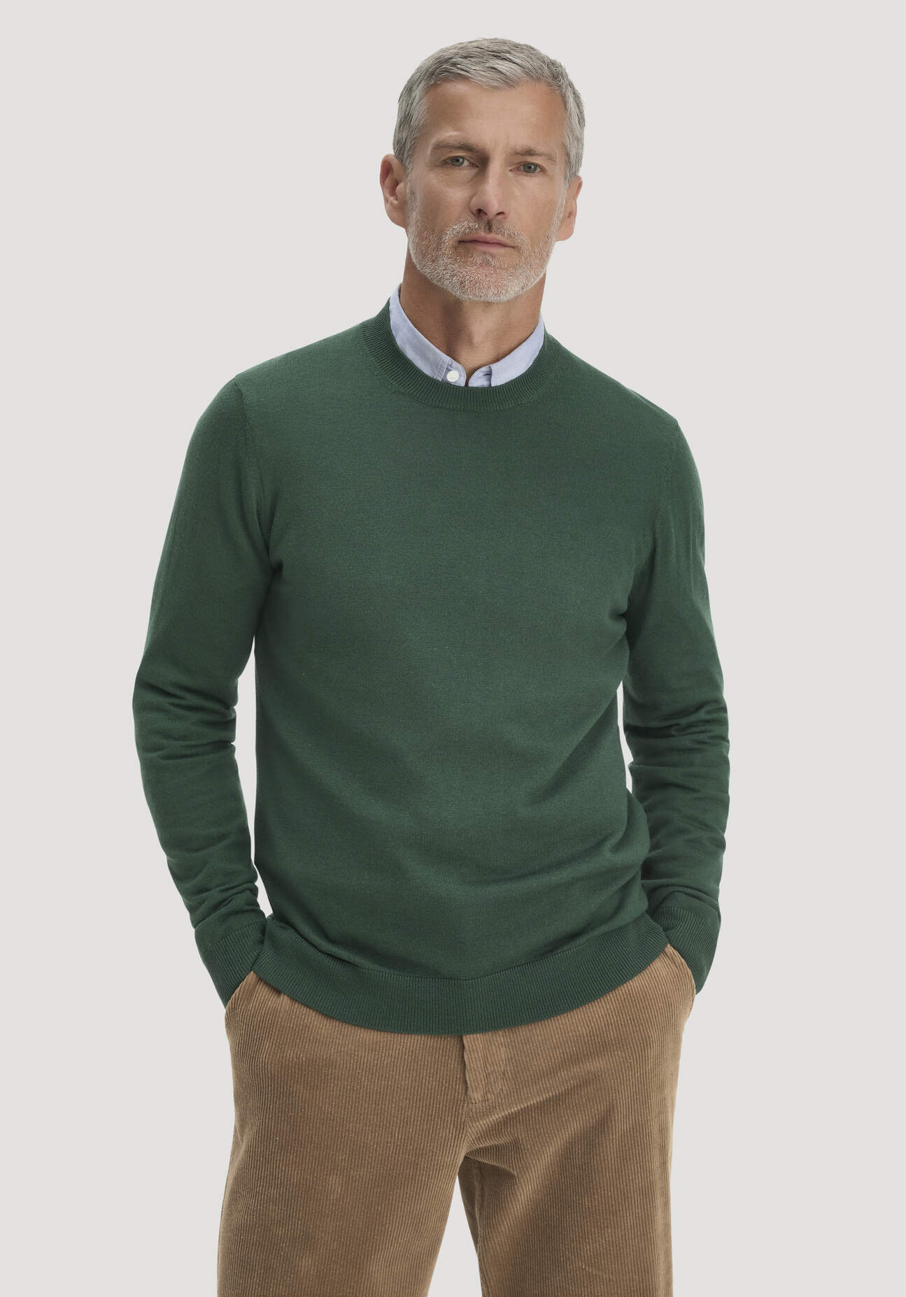 hessnatur Herren Pullover Regular aus Bio-Merinowolle - grün GrösseXL
