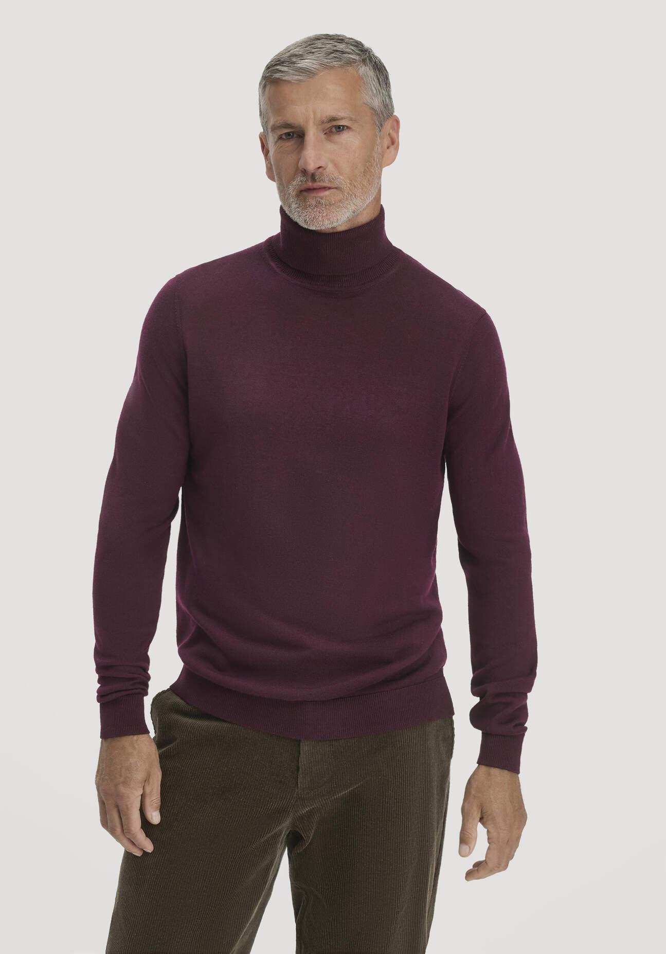 hessnatur Herren Rollkragenpullover Regular aus Bio-Merinowolle - braun GrösseM