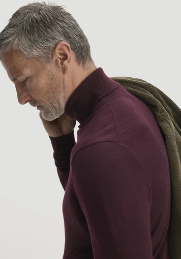 Regular-size roll-neck sweater made from pure organic merino wool - 3