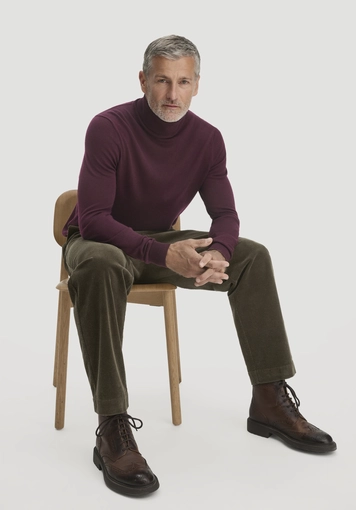 Regular-size roll-neck sweater made from pure organic merino wool - 4