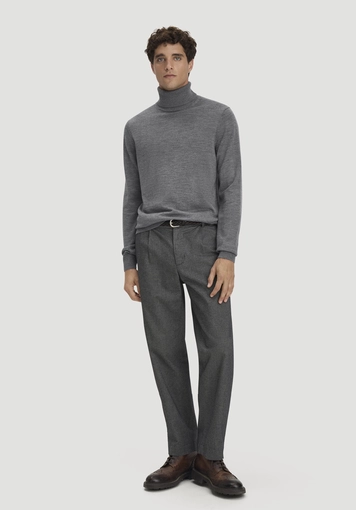 Rollkragenpullover Regular aus reiner Bio-Merinowolle - 1