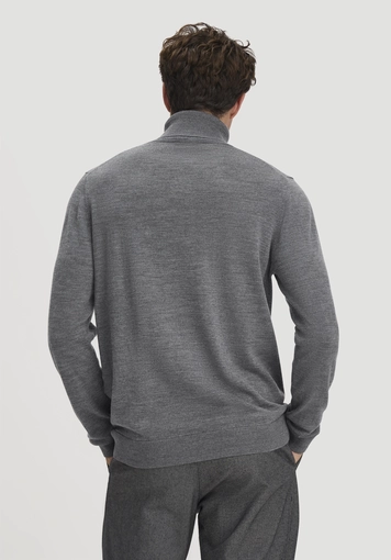 Regular-size roll-neck sweater made from pure organic merino wool - 2