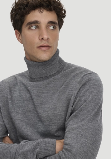 Rollkragenpullover Regular aus reiner Bio-Merinowolle - 3