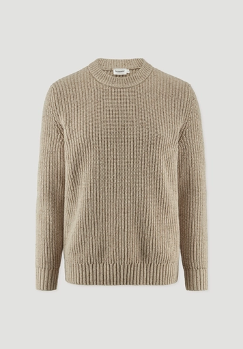 Regular-size pullover made from organic cotton with recycled wool