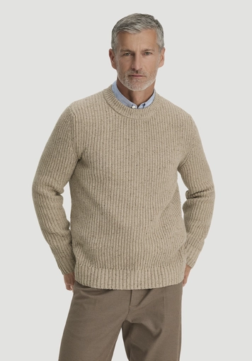 Regular-size pullover made from organic cotton with recycled wool - 0