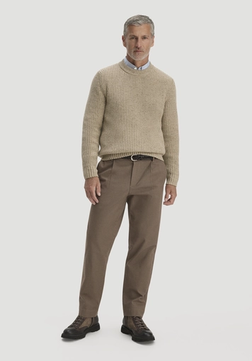 Regular-size pullover made from organic cotton with recycled wool - 1