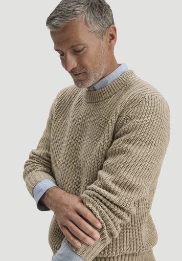 Regular-size pullover made from organic cotton with recycled wool - 3