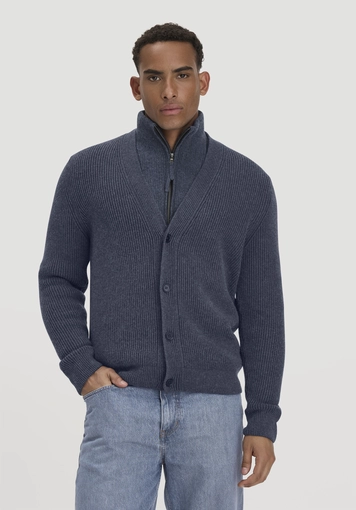 Double-Knit Cardigan Regular aus Bio-Baumwolle und Bio-Merinowolle mit recycelter Wolle - 0