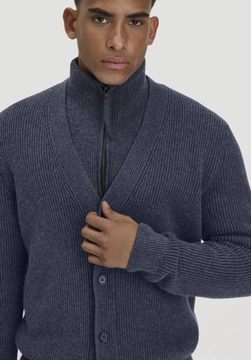 Double-Knit Cardigan Regular aus Bio-Baumwolle und Bio-Merinowolle mit recycelter Wolle - 3