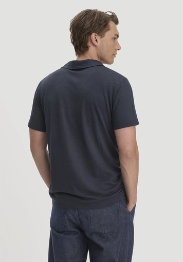 Regular-length polo shirt made from pure organic merino wool - 2