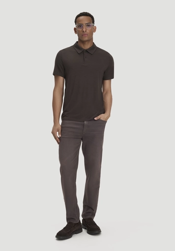 Regular-length polo shirt made from pure organic merino wool - 1