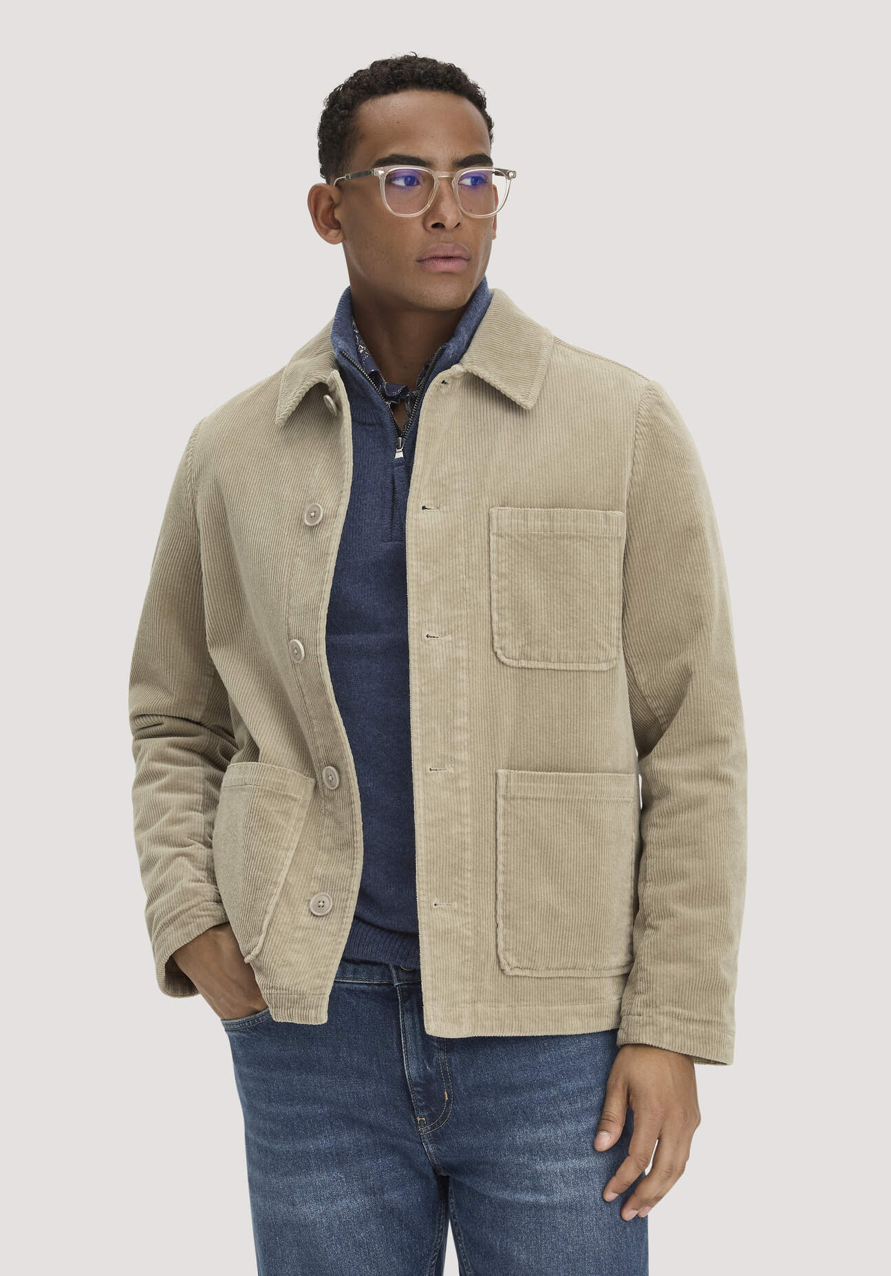 hessnatur Herren Cord Sakko Regular aus Bio-Baumwolle - beige Grösse46
