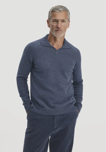 Strick Polo Regular aus Bio-Merinowolle mit Bio-Baumwolle - 0