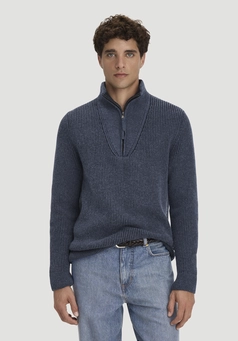 Double Knit Troyer Regular made from organic cotton, organic merino wool and recycled wool
