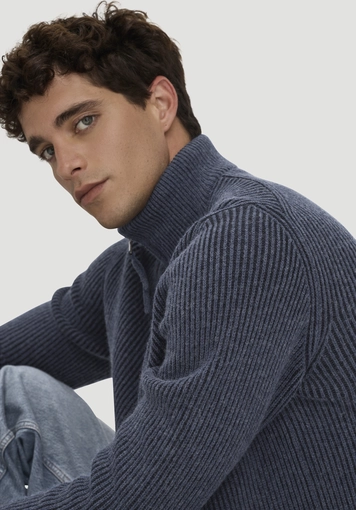 Double Knit Troyer Regular made from organic cotton, organic merino wool and recycled wool - 3