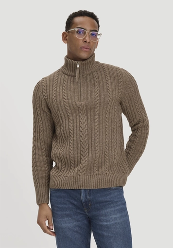 Regular knitted pullover made from organic merino wool with recycled wool and organic cotton - 0