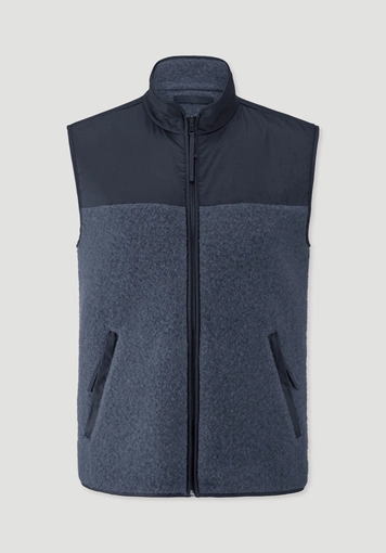 Wool fleece vest, patched regular size, made from pure organic merino wool - 4