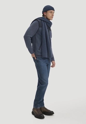 Wool fleece vest, patched regular size, made from pure organic merino wool - 1
