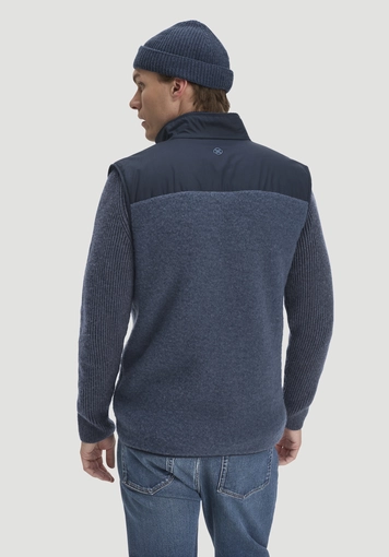 Wool fleece vest, patched regular size, made from pure organic merino wool - 2