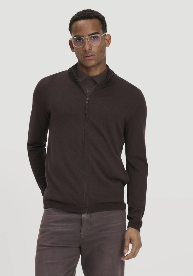 Regular cardigan made of pure organic merino wool